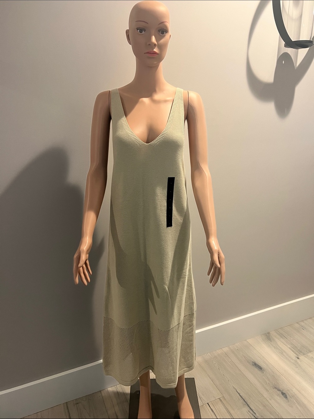 Banana Republic Cream V-Neck Knit Slip Dress